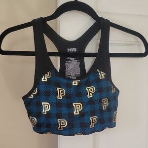 Victoria's Secret Pink Ultimate Black And Green Sports Bra In Size Medium